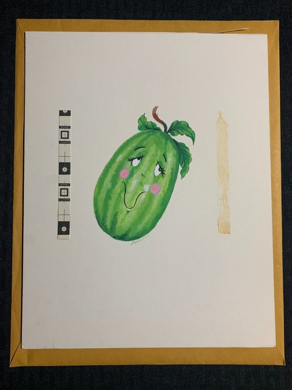 ANOTHER BIRTHDAY Cartoon Watermelon 8x10 Greeting Card Art #B8891