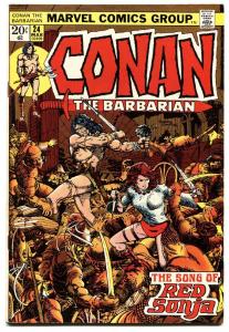 CONAN THE BARBARIAN #24 1973-MARVEL COMICS-FIRST FULL RED SONJA comic