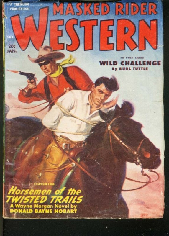 MASKED RIDER WESTERN 1951 JAN-THRILLING PULP VG