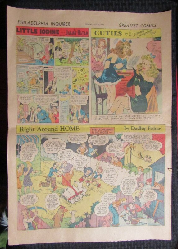 1944 July 16 COMIC SECTION Phila. Inquirer VG+ 4.5 8pgs Joe Palooka / Lil Iodine