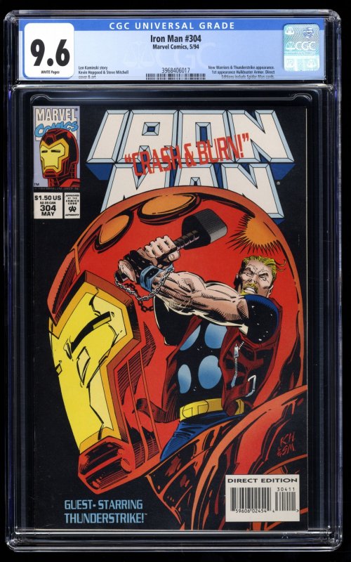 Iron Man #304 CGC NM+ 9.6 White Pages 1st Appearance Hulkbuster Armor!