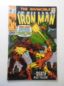 Iron Man #22 (1970) VG Condition moisture stain, rust top staple