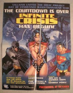 INFINITE CRISIS HAS BEGUN Promo Poster, 17x22, Unused, more Promos in store