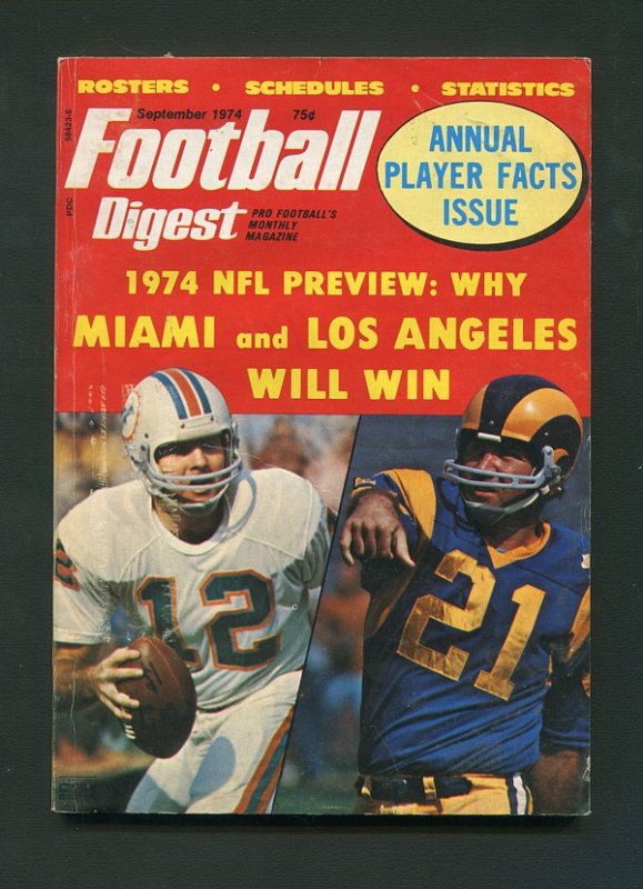 Football Digest / Bob Griese / September 1974