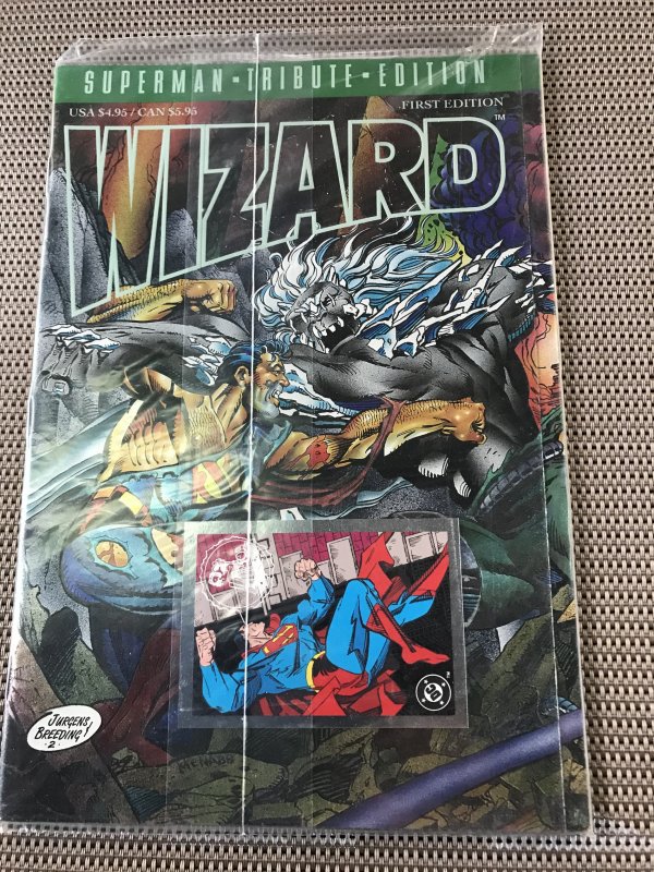 Wizard: Superman Tribute Edition #1 (1993) : NM+ sealed w/ card, Chrome Doomsday