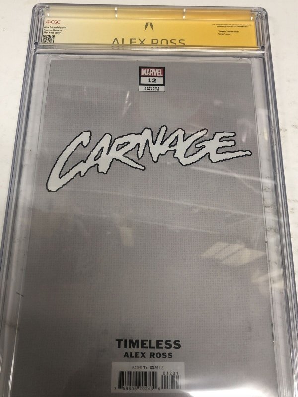 Carnage (2023) #12 (CGC 9.8 SS) Signed Alex Ross Sketch Cover 1:100