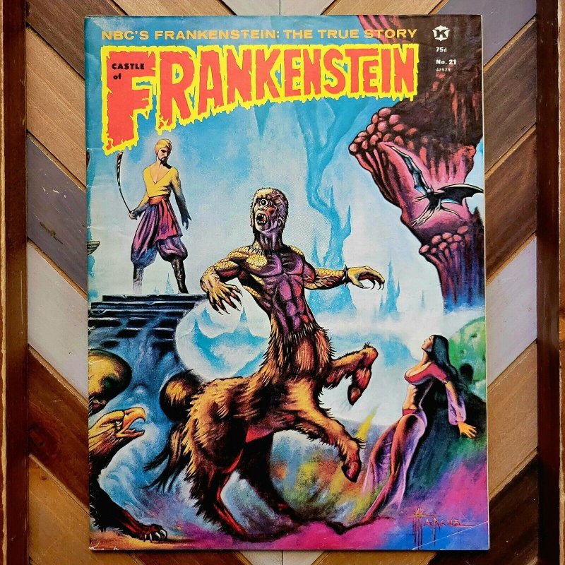 CASTLE OF FRANKENSTEIN #21 (1974 Gothic) FN- SINBAD Painted Wrap Cover by MARCUS