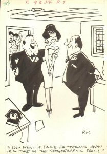 Boss Gets Babe Gag - 1962 Humorama art by Reamer Keller