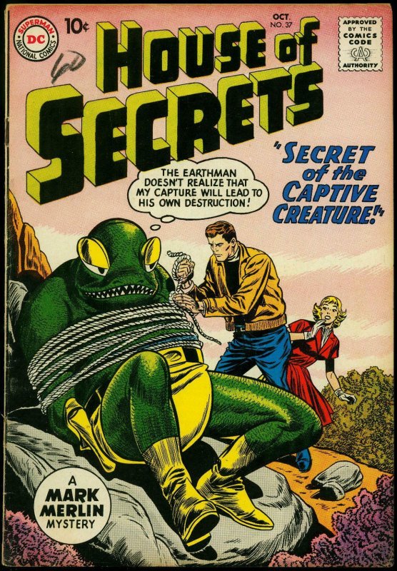 House of Secrets #37 1960- Mark Merlin- Alien cover VG