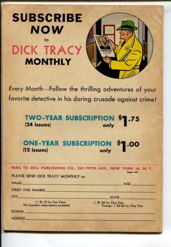 Dick Tracy #16 1949- Dell -Chester Gould art-disguise cover-FN
