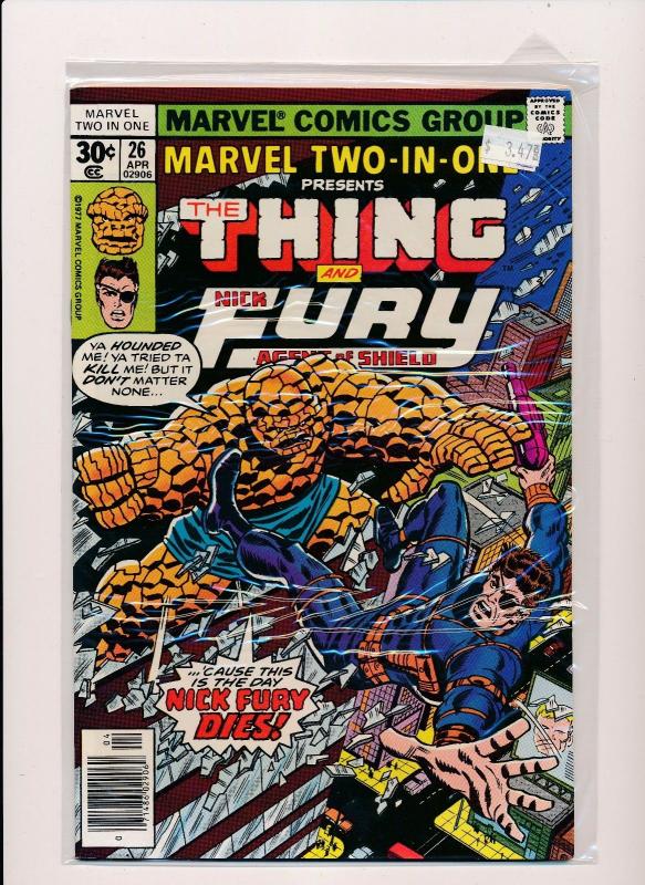 MARVEL TWO IN ONE-The THING & Nick Fury Agent of Shield #26  F/VF(SRU248)