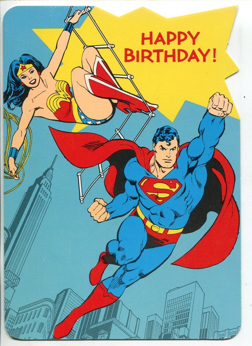 superman happy birthday card