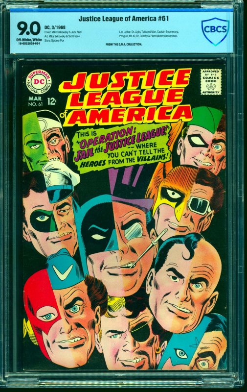 Justice League Of America #61 CBCS VF/NM 9.0 Off White to White DC Comics