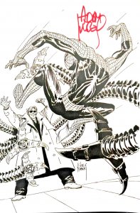 Spectacular Spider-Man Peter Parker #1 Sketch/Color Set Signed Adam Kubert W/COA