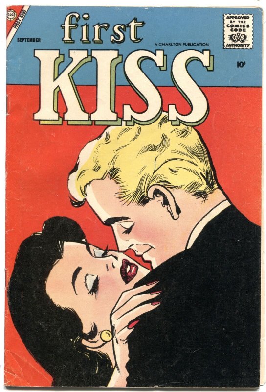 FIRST KISS #5--1958--EYE CATCHING COVER---ROMANCE-CHARLTON---RARE