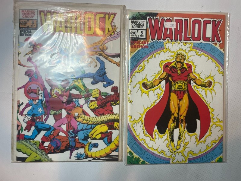 Lot Of 4 Comic Books Marvel Warlock #3 4 5 6 Thanos Gamora   48 SM8