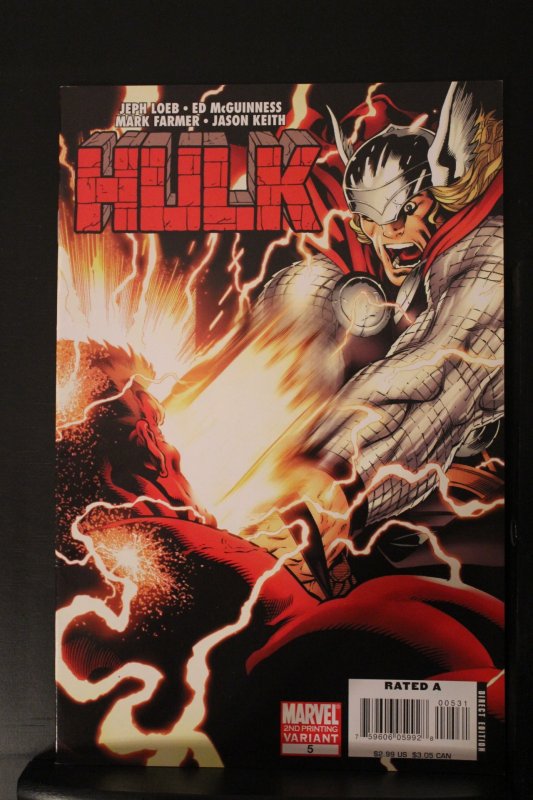 Hulk #5 Rare 2nd Print Variant (2008)  Super-High-Grade NM or better wow!