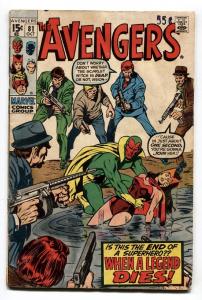 THE AVENGERS #81 1970 THOR CAPTAIN AMERICA comic book