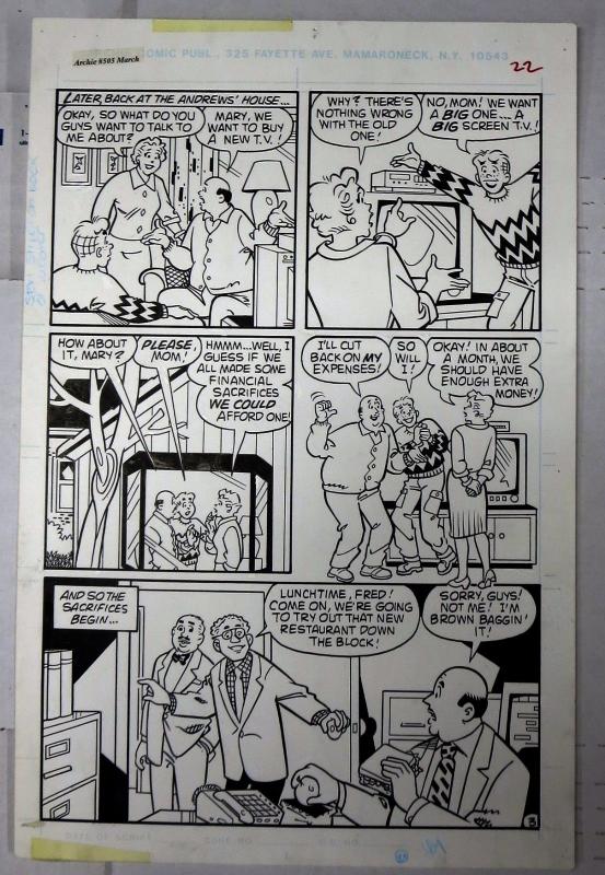 STAN GOLDBERG ORIGINAL ART! 2001 Archie #505 “The Bigger Picture” 5 page story!