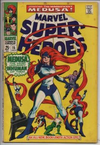 MARVEL SUPER-HEROES #15, FN+, InHumans Medusa, 1968, more in store