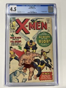 X-Men 3 1964 Cgc 4.5 OW/W pages Marvel Comics 1st Blob
