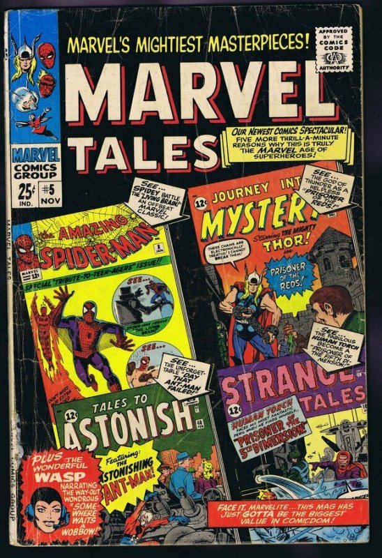 Marvel Tales #5 ORIGINAL Vintage 1966 Marvel Comics Spider-Man Thor Ant Man