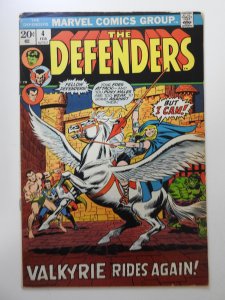 The Defenders #4 (1973) GD Condition! 2 in spine split