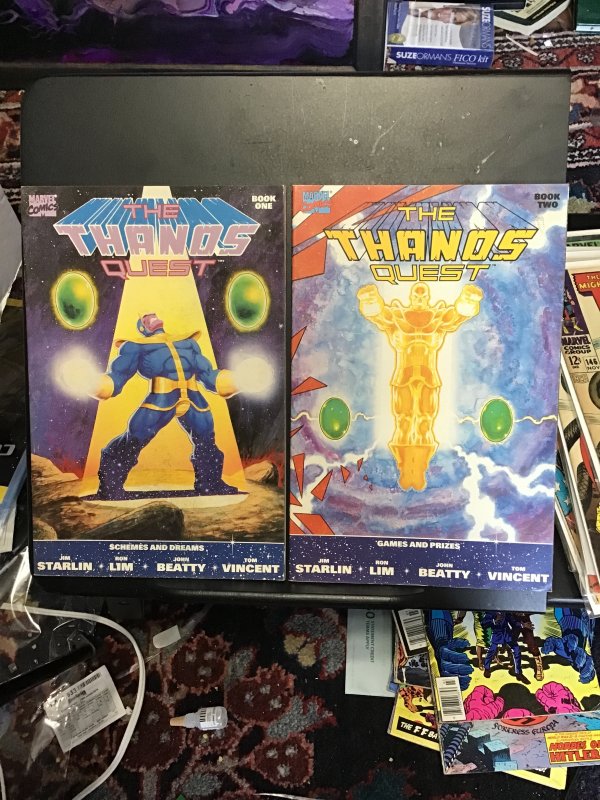 The Thanos Quest #1 &2 (1990) high-grade Thanos 1st print! NM- C’ville CERT!