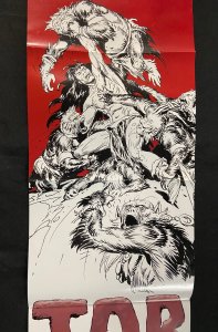 TOR PROMOTIONAL FOLDED COMIC STORE POSTER JOE KUBERT ART 34 x 11