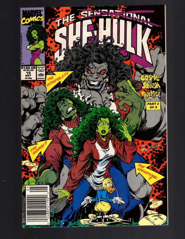 The Sensational She-Hulk #15 (1990)  1st Grey SHE-HULK! Modern MARVEL    / EC#15