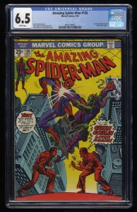 Amazing Spider-Man #136 CGC FN+ 6.5 White Pages Classic Green Goblin Cover!