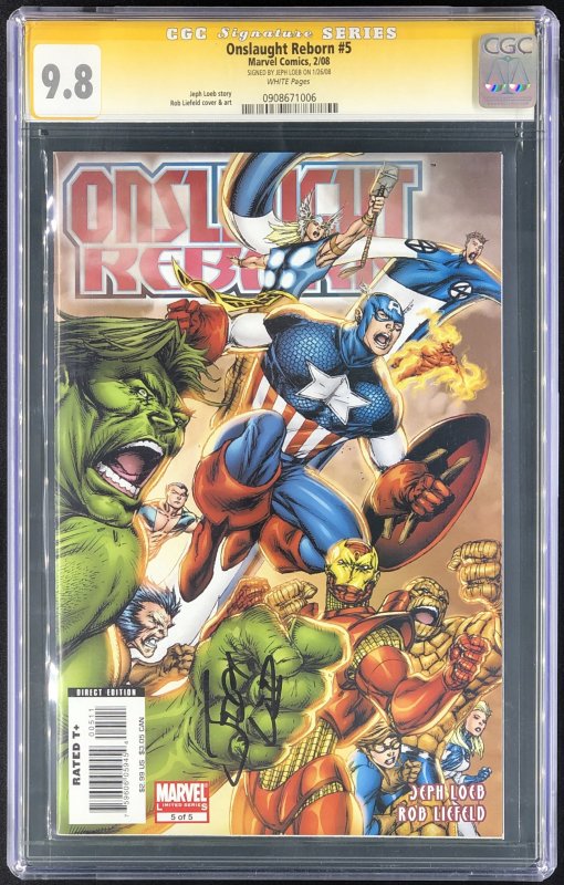 Onslaught Reborn #5 Liefeld Cover CGC 9.8 Signature Series Signed by Jeph Loeb