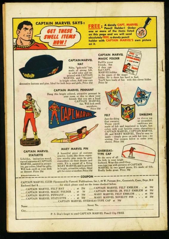 CAPTAIN MARVEL ADVENTURES #53-AMERICAN INDIAN COVER FN