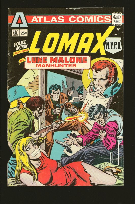 Atlas Comics Lomax NYPD Vol 1 No 1 February 1975 Poor Condition but Intact