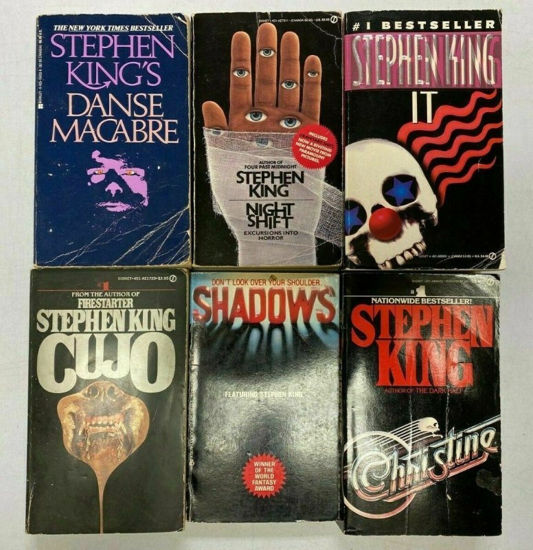 Stephen King lot all 6 different books Used condition Years vary