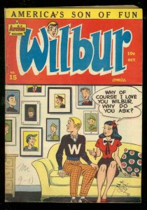 WILBUR #15 1947-ARCHIE-AL FAGALY COVER-KATY KEENE--HOT FN/VF