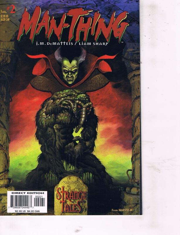 Lot Of 3 Man-Thing Marvel Comic Books # 1 (2 Diff Covers, Variant) Strange TW26