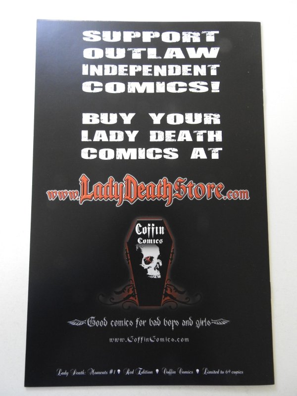 Lady Death Moments #1 Red Edition NM- Condition! Signed W/ COA!