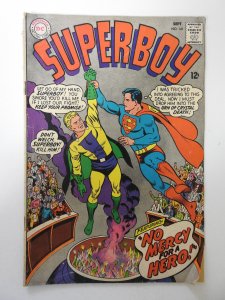 Superboy #141 (1967) VG-  moisture stain, 1 in spine split, bug chew on spine