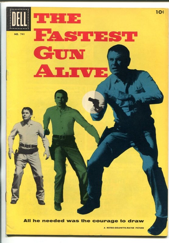 FASTEST GUN ALIVE #741 1956-DELL-GLENN FORD-WESTERN-MOVIE EDITION-vf+