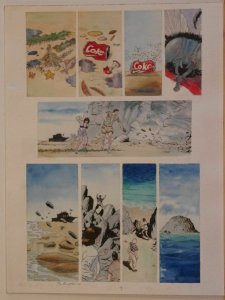 BO HAMPTON original art, COKE, Island, Colored, 12x16, Signed,2010,more in store