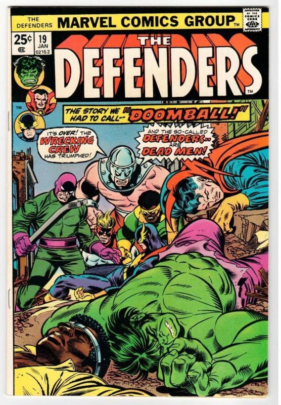 DEFENDERS #19, VF+, Hulk, Dr Strange, Luke Cage aka Power man, 1972 1975, Marvel