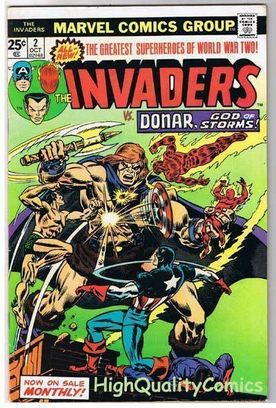 INVADERS #2, FN+, Captain America, Human Torch, 1975, more in store