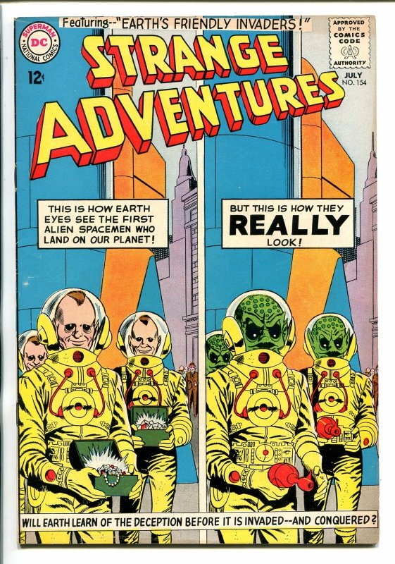 STRANGE ADVENTURES #154 1963-DC-ALIENS COVER-fn