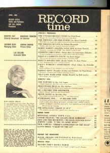 Record Time-Doris Day-Elvis Presley-Bobby Darin-Paul Anka-April-1960 