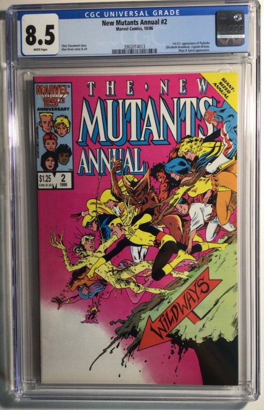 Marvel, New Mutants Annual #2, CGC 8.5, 1st Psylock, Look! 