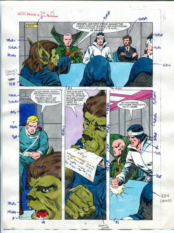 Justice Machine #24 Page #19 1988 Original Color Guide