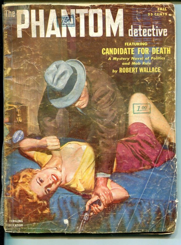 THE PHANTOM DETECTIVE-FALL 1952-ELUSIVE HERO PULP-STRANGULATION COVER-fr