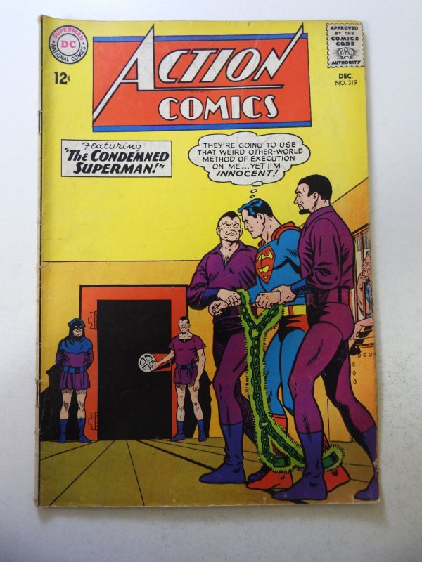 Action Comics #319 (1964) GD Condition centerfold detached