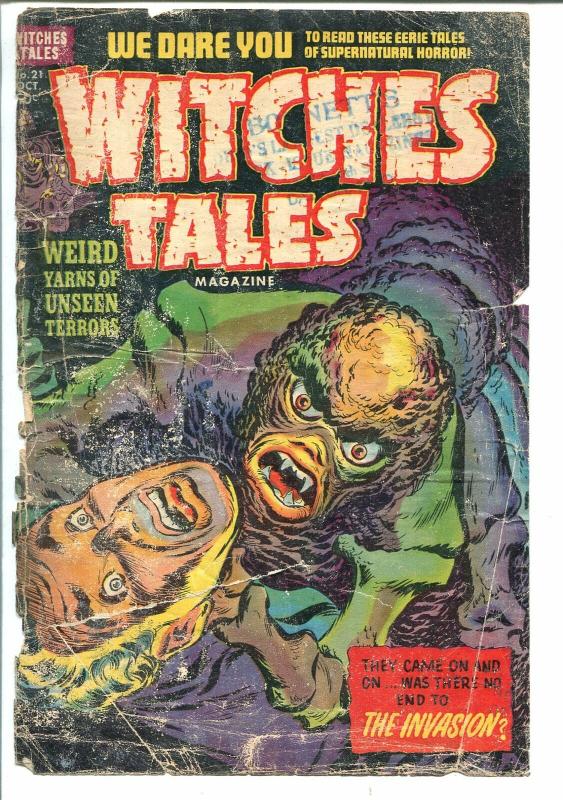 WITCHES TALES #21 1953-HARVEY-HORROR-BOB POWELL ART-pr